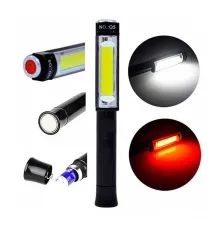 Q5 Pilli Mıknatıslı COB LED Çalışma Tamir Kırmızı Işık El Feneri