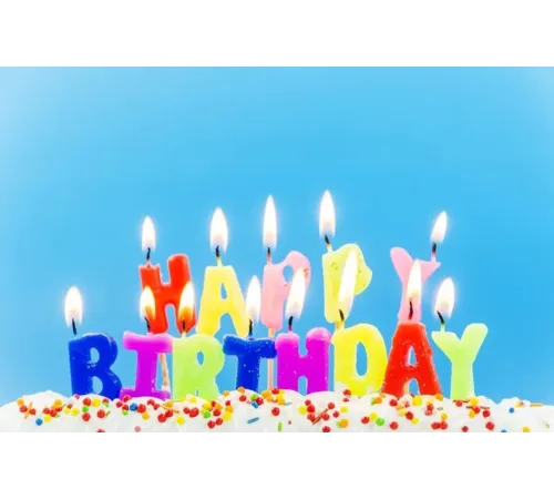 Rengarenk Happy Birthday Yazılabilen Doğum Günü Mumu