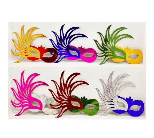 Rengarenk Kağıt Malzemeden İmal Parti Balo Maskesi 6 Adet