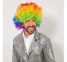 Rengarenk Kıvırcık Afro Bonus Peruk