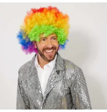 Rengarenk Kıvırcık Afro Bonus Peruk