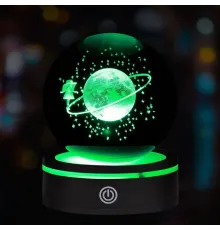 Renk Değiştiren Satürnlü Kız Dönen Cam Küre