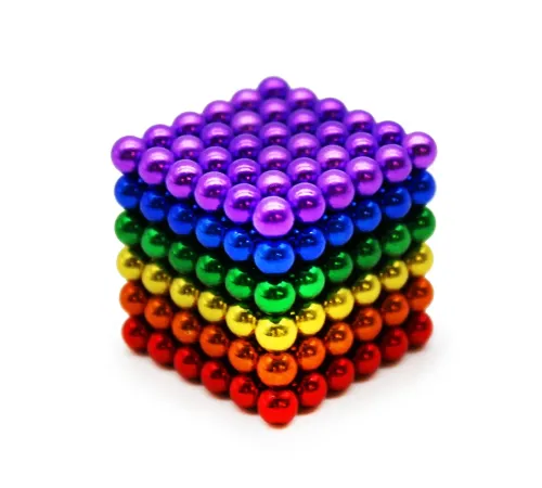 Renkli Sihirli Manyetik Toplar Dyum Mıknatıs Küp Bilye 216 Adet Küp