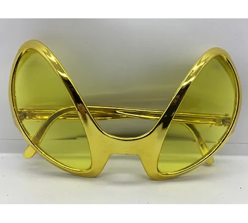 Retro Gözlük - 80 li 90 lı Yıllar Parti Gözlüğü Gold Renk 8x13 cm