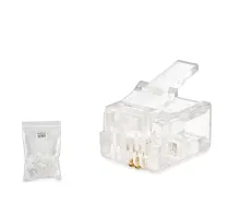 RJ11 Konnektör 2 Pın Telefon 100 Lü Paket Şeffaf HDX5018