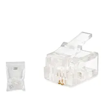 RJ11 Konnektör 2 Pın Telefon 100 Lü Paket Şeffaf HDX5018