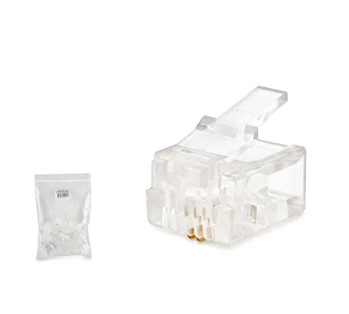 RJ11 Konnektör 2 Pın Telefon 100 Lü Paket Şeffaf HDX5018