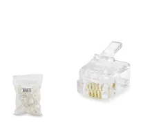 Rj11 Konnektör 4Pın Telefon 100Lü Paket Şeffaf HDX5059