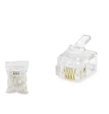 Rj11 Konnektör 4Pın Telefon 100Lü Paket Şeffaf HDX5059