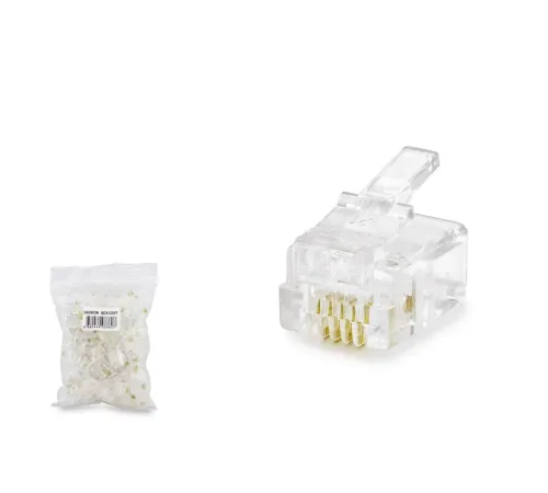 Rj11 Konnektör 4Pın Telefon 100Lü Paket Şeffaf HDX5059