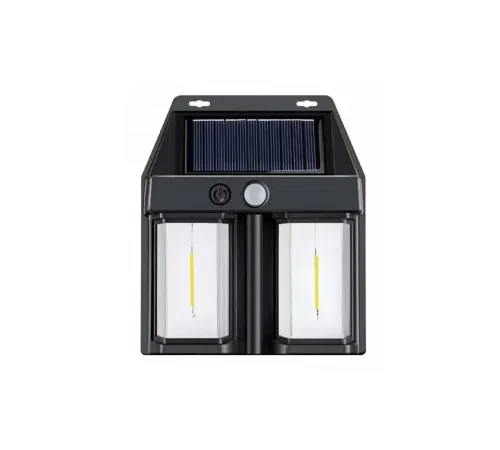 Rustik Ampul İkili Solar Duvar Aplik Güneş Enerjili Hareket Sensörlü