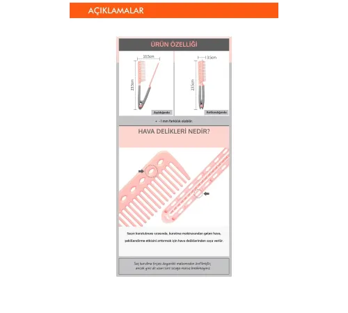 Saçlara Kolay Şekil Veren Saç Kurutma Fırçası APIEU Easy Hair Dry Brush