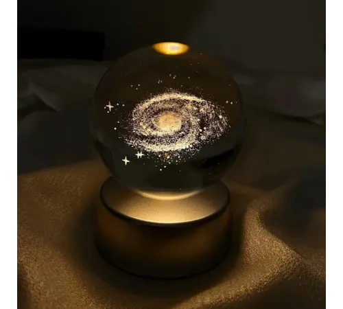 Samanyolu Plastik Altlıklı Işıklı Cam Küre 6 Cm