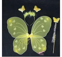 Sarı Renk Kanadı Tacı ve Sopası 50x37 cm