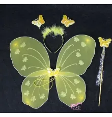 Sarı Renk Kanadı Tacı ve Sopası 50x37 cm