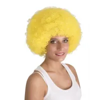 Sarı Renk Kıvırcık Afro Bonus Peruk