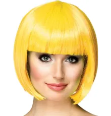Sarı Renk Parti Peruğu Kısa Küt Saç