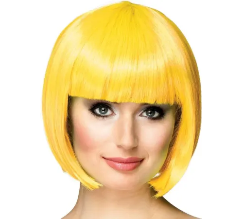 Sarı Renk Parti Peruğu Kısa Küt Saç