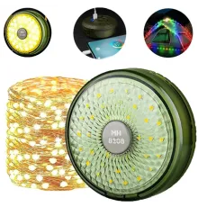 Şarjlı 10 Metre Ledli Şarj Göstergeli 8 Işık Modlu Hareketli Ve Flaşör Modlu Kamp Lambası Led Işık