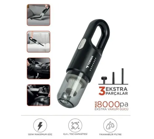 Şarjlı Araç EL Süpürgesi El Siyah A031S