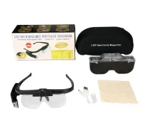 Şarjlı Gözlük Tip Büyüteç Mercek Lup Lensleriyle Taşıma Çantalı 11642Dc