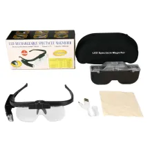 Şarjlı Gözlük Tip Büyüteç Mercek Lup Lensleriyle Taşıma Çantalı 11642Dc