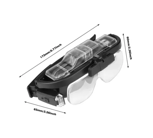 Şarjlı Gözlük Tip Büyüteç Mercek Lup Lensleriyle Taşıma Çantalı 11642Dc