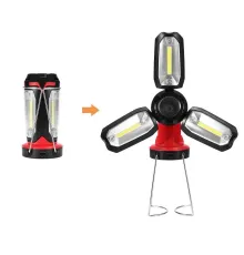 Şarjlı Katlanabilir 3 XCob Led + 3W Led Çok Fonksiyonlu Kamp Feneri P-8801
