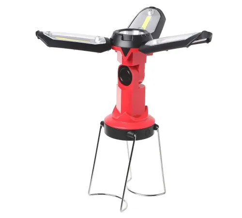 Şarjlı Katlanabilir 3 XCob Led + 3W Led Çok Fonksiyonlu Kamp Feneri P-8801