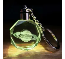 Satürn Gezegen Tasarım Işıklı Anahtarlık