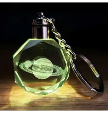 Satürn Gezegen Tasarım Işıklı Anahtarlık