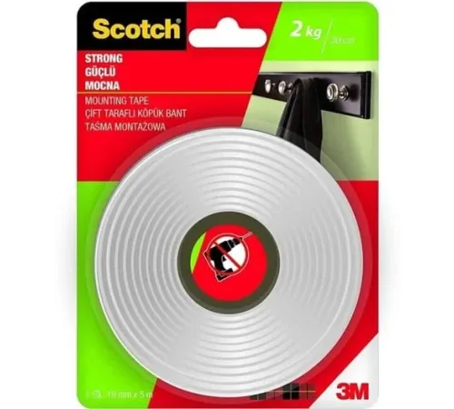 Scotch Güçlü Çift Taraflı Köpük Bant ( 19 mm x 5 M )
