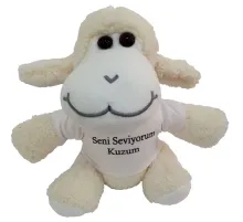 Seni Seviyorum Kuzum Tişörtlü Peluş Kuzu