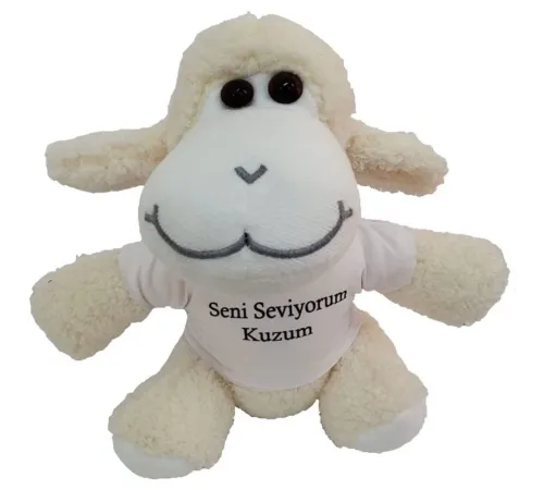 Seni Seviyorum Kuzum Tişörtlü Peluş Kuzu