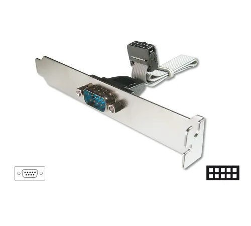 Digitus Seri yuva braket kablosu, D-Sub9 - IDC 2x5pin St/Bu, 0,25 m, seri, DTK, bej renk