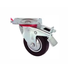 Servis Tekeri - Tablalı Frenli Siyah Döner - Çap 125 mm