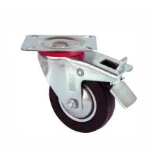 Servis Tekeri - Tablalı Frenli Siyah Döner - Çap 80 mm