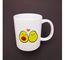 Sevimli Avokado Çift Baskılı Kupa Bardak