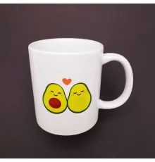 Sevimli Avokado Çift Baskılı Kupa Bardak
