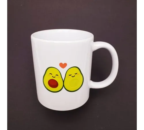 Sevimli Avokado Çift Baskılı Kupa Bardak