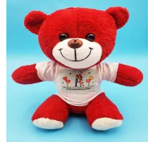 Sevimli Çiftler Tişörtlü Kırmızı Ayı