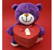 Sevimli Kalp Kutulu Peluş Ayıcık