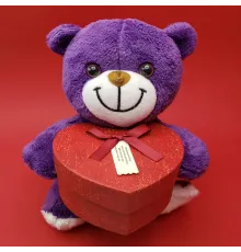 Sevimli Kalp Kutulu Peluş Ayıcık