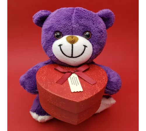 Sevimli Kalp Kutulu Peluş Ayıcık