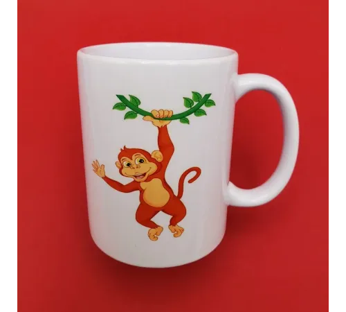 Sevimli Maymun Baskılı Kupa Bardak