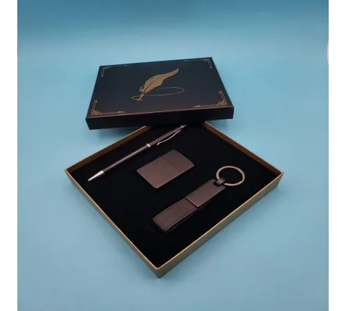 Siyah Anahtarlık Çakmak Ve Tükenmez Kalem