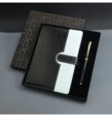 Siyah Beyaz Tarihsiz Ajanda Defter Kalem Seti