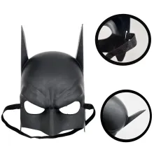 Siyah Renk Çocuk Boy Arkadan Lastikli Batman Maskesi 20x14 cm