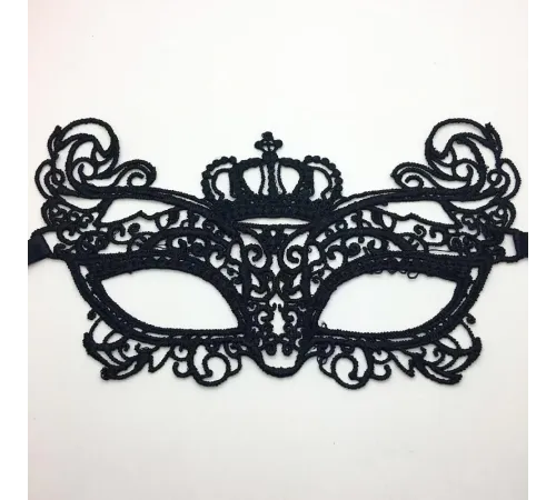 Siyah Renk Dantel İşlemeli Örgülü Parti Maskesi Model 6
