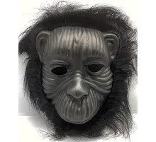 Siyah Renk Eva Goril Maskesi - Siyah Peluşlu Tüylü Orangutan Maskesi